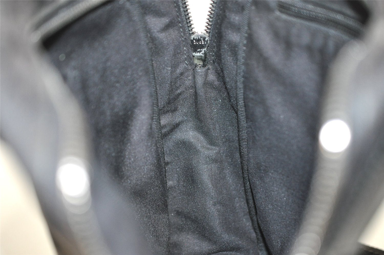 Authentic GUCCI Shoulder Cross Body Bag GG Canvas Leather 122759 Black 5255I