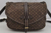 Auth Louis Vuitton Monogram Mini Lin Saumur 30 Shoulder Bag M95227 Brown 5255J