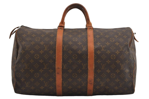 Authentic Louis Vuitton Monogram Keepall 50 Travel Boston Bag Old Model LV 5256J