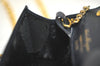 Authentic Salvatore Ferragamo Gancini Leather Shoulder Pouch Navy Box Junk 5256K