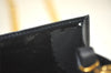 Authentic Salvatore Ferragamo Gancini Leather Shoulder Pouch Navy Box Junk 5256K