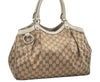 Authentic GUCCI Sukey Shoulder Tote Bag GG Canvas Leather 211944 Brown 5257K