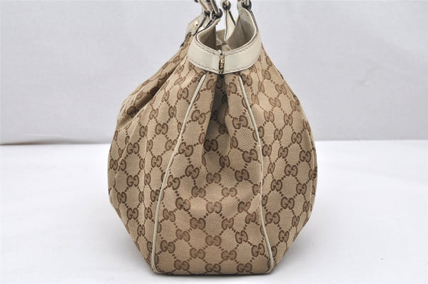 Authentic GUCCI Sukey Shoulder Tote Bag GG Canvas Leather 211944 Brown 5257K