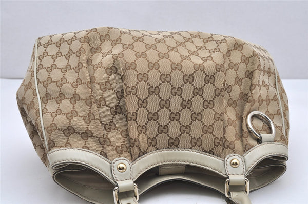 Authentic GUCCI Sukey Shoulder Tote Bag GG Canvas Leather 211944 Brown 5257K