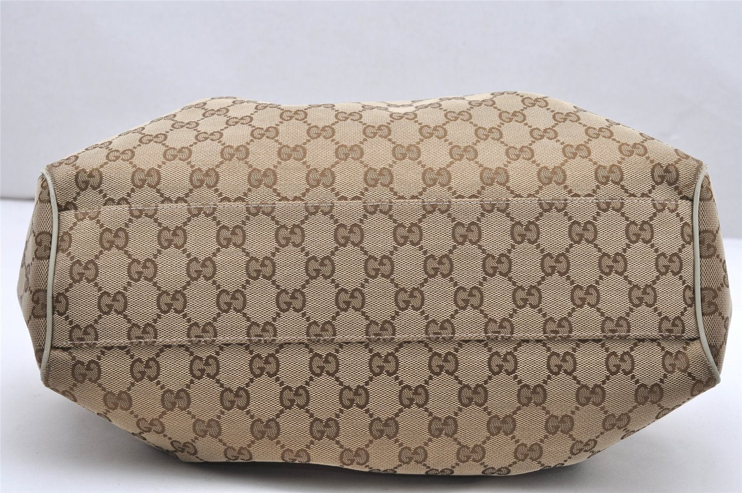 Authentic GUCCI Sukey Shoulder Tote Bag GG Canvas Leather 211944 Brown 5257K