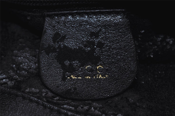 Authentic GUCCI Vintage Bamboo Hand Tote Bag Leather Black Junk 5259I