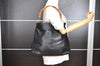 Authentic GUCCI Vintage Bamboo Hand Tote Bag Leather Black Junk 5259I