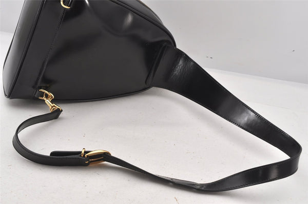 Authentic GUCCI Bamboo Shoulder Cross Bag Purse Leather Black Junk 5259K