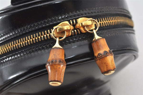 Authentic GUCCI Bamboo Shoulder Cross Bag Purse Leather Black Junk 5259K