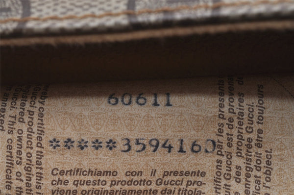 Authentic GUCCI 2Way Shoulder Cross Body Clutch Bag GG PVC Leather Brown 5260I