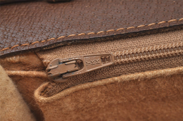 Authentic GUCCI 2Way Shoulder Cross Body Clutch Bag GG PVC Leather Brown 5260I