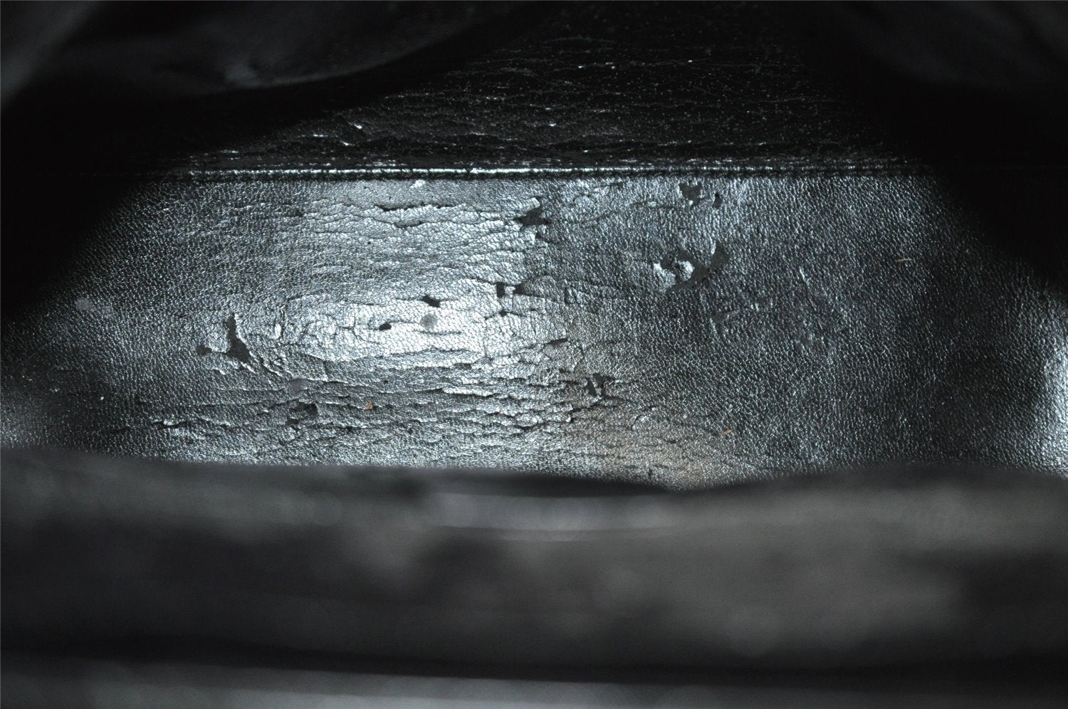 Authentic GUCCI Vintage Shoulder Bag Purse Leather Black Junk 5262I