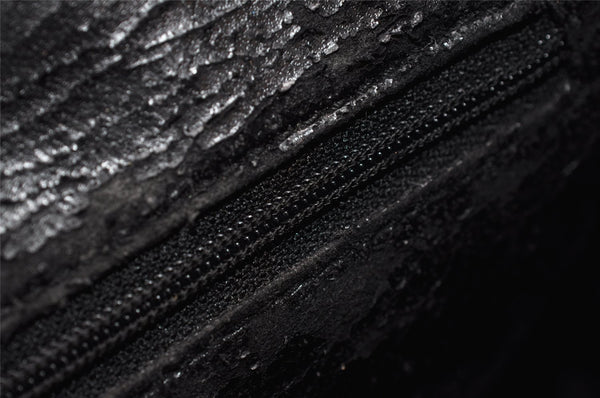 Authentic GUCCI Vintage Shoulder Bag Purse Leather Black Junk 5262I