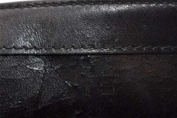 Authentic GUCCI Vintage Shoulder Bag Purse Leather Black Junk 5262I