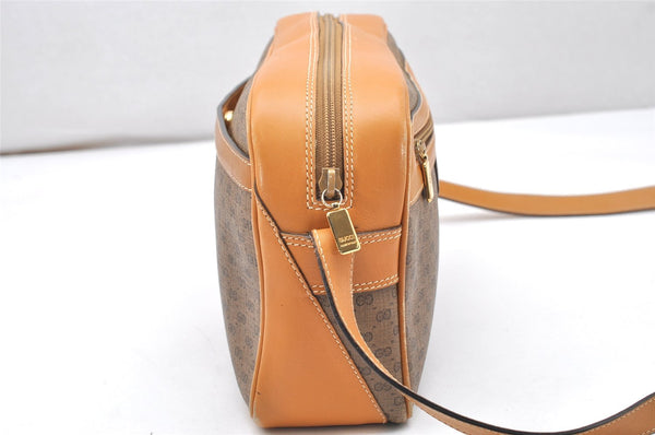 Authentic GUCCI Micro GG PVC Leather Shoulder Cross Body Bag Brown Junk 5262K