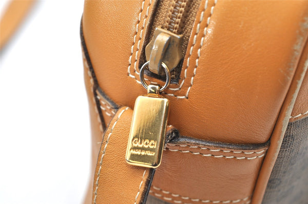 Authentic GUCCI Micro GG PVC Leather Shoulder Cross Body Bag Brown Junk 5262K