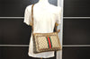 Authentic GUCCI Web Sherry Line Shoulder Cross Bag GG PVC Leather Brown 5263I
