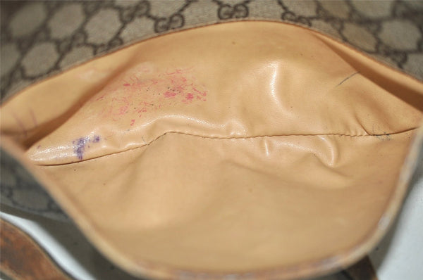 Authentic GUCCI Vintage Shoulder Cross Body Bag Purse GG PVC Leather Brown 5264I