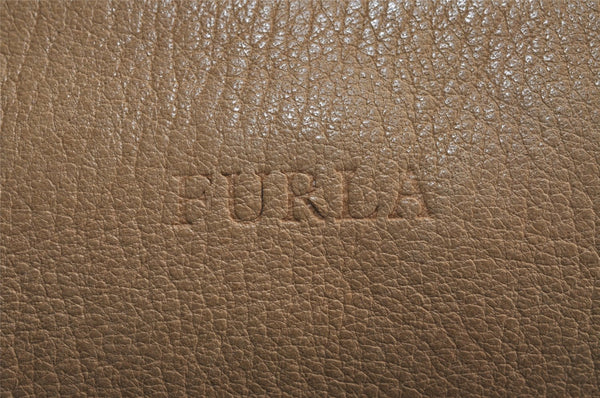 Authentic FURLA Vintage Leather 2Way Shoulder Hand Bag Purse Beige 5264J