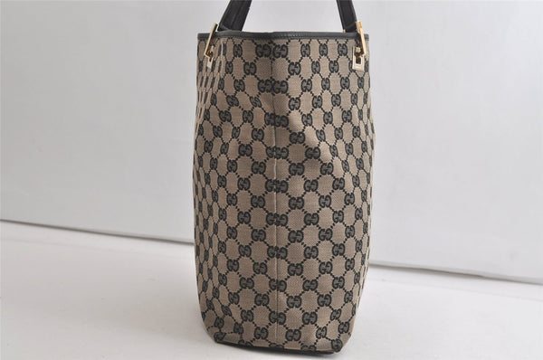 Authentic GUCCI Vintage Shoulder Tote Bag GG Canvas Leather 0021098 Black 5264K