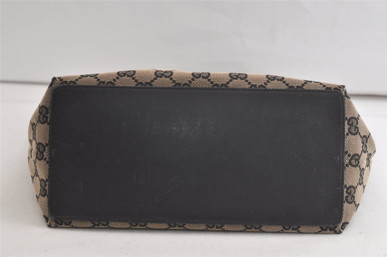 Authentic GUCCI Vintage Shoulder Tote Bag GG Canvas Leather 0021098 Black 5264K