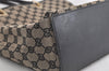 Authentic GUCCI Vintage Shoulder Tote Bag GG Canvas Leather 0021098 Black 5264K