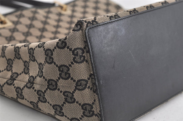 Authentic GUCCI Vintage Shoulder Tote Bag GG Canvas Leather 0021098 Black 5264K