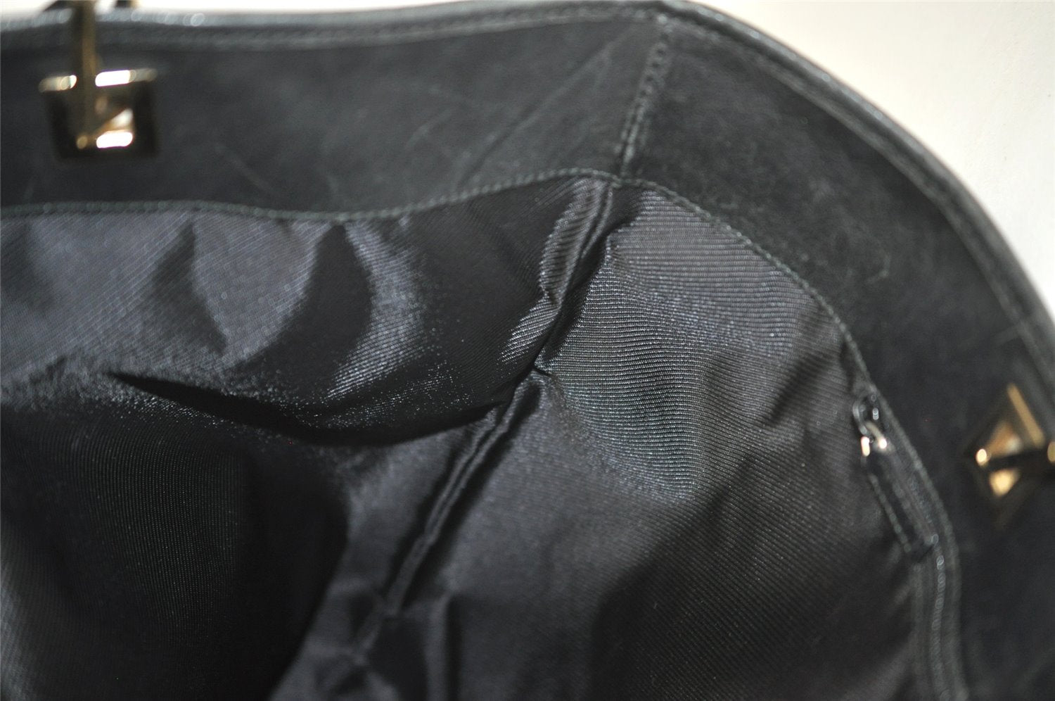 Authentic GUCCI Vintage Shoulder Tote Bag GG Canvas Leather 0021098 Black 5264K