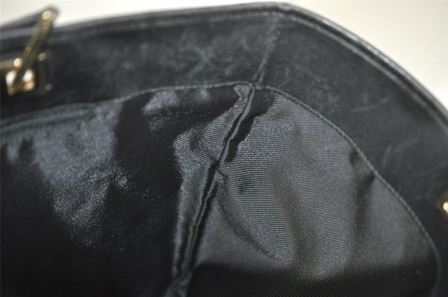 Authentic GUCCI Vintage Shoulder Tote Bag GG Canvas Leather 0021098 Black 5264K