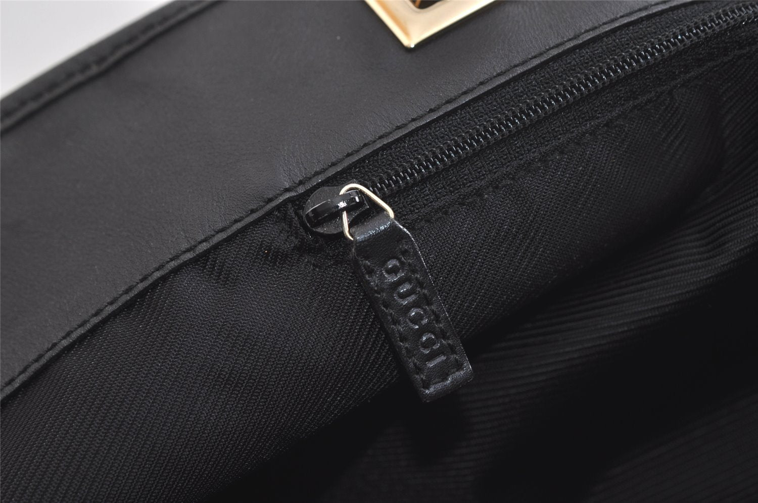 Authentic GUCCI Vintage Shoulder Tote Bag GG Canvas Leather 0021098 Black 5264K