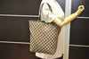 Authentic GUCCI Vintage Shoulder Tote Bag GG Canvas Leather 0021098 Black 5264K