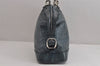 Authentic CELINE Vintage Shoulder Tote Bag Leather Blue 5265J