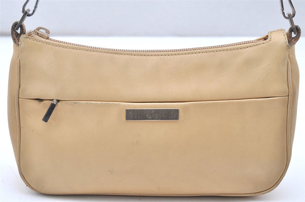 Authentic GUCCI Bamboo Hand Shoulder Bag Purse Leather 0013870 Beige Junk 5265K