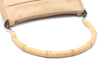 Authentic GUCCI Bamboo Hand Shoulder Bag Purse Leather 0013870 Beige Junk 5265K