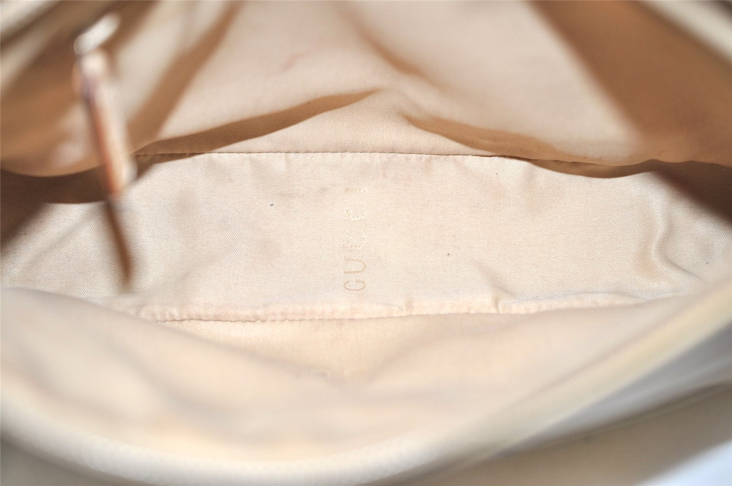 Authentic GUCCI Bamboo Hand Shoulder Bag Purse Leather 0013870 Beige Junk 5265K
