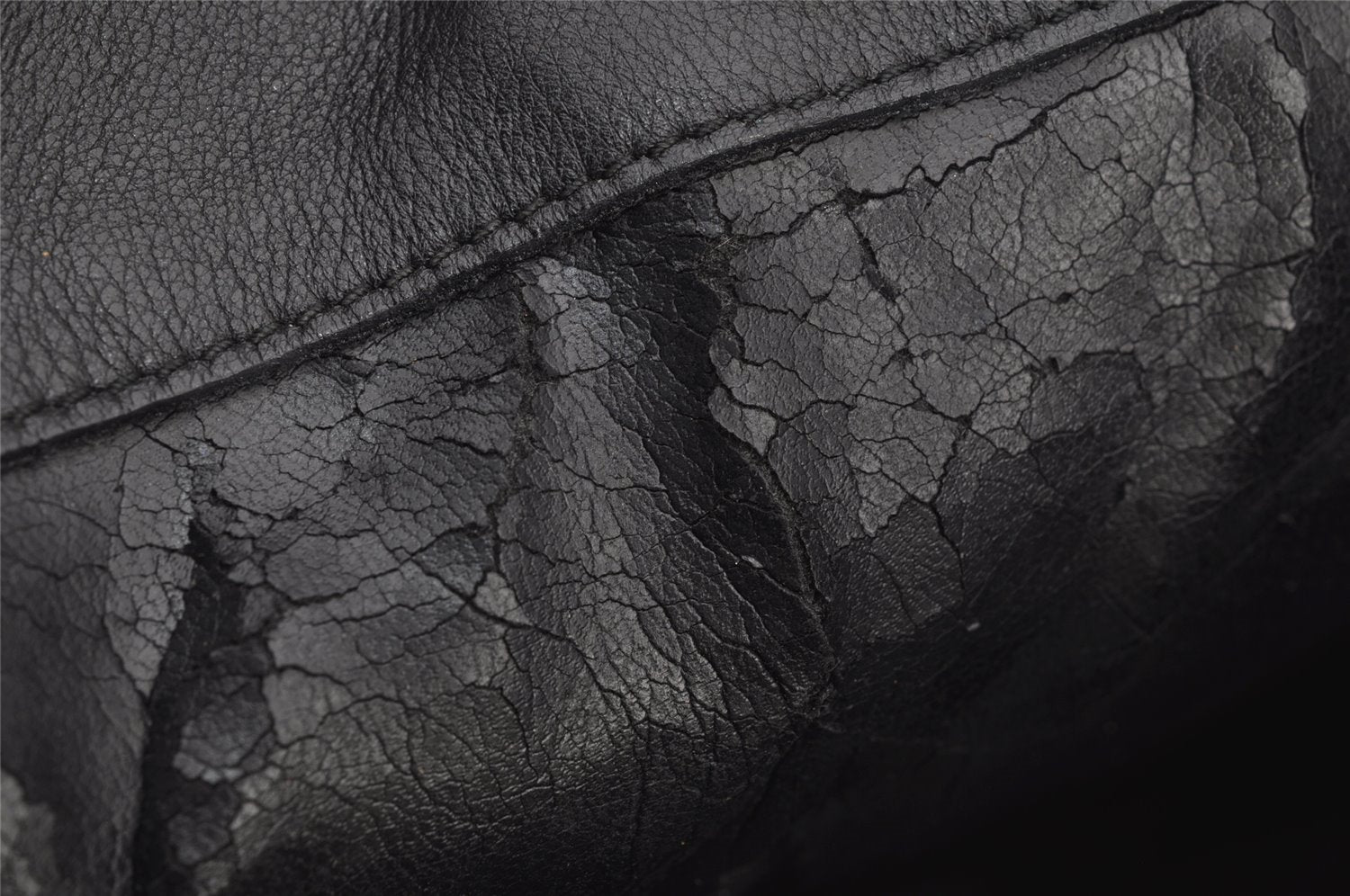 Authentic GUCCI Vintage Bamboo Shoulder Bag Purse Leather 0011638 Black 5267I