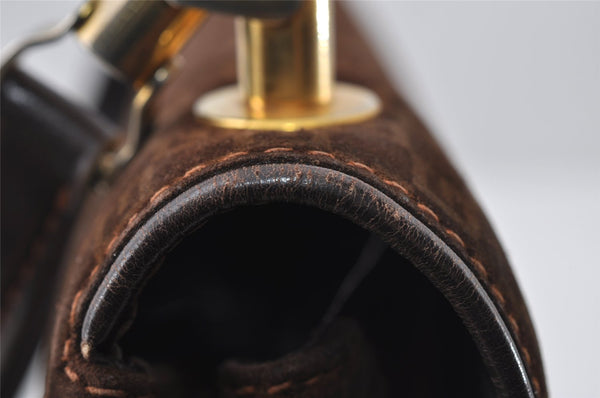 Authentic GUCCI Square GG Suede Leather Shoulder Hand Bag Purse Brown 5269I