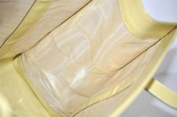 Authentic GUCCI Vintage Shoulder Tote Bag Mesh Leather Yellow 5273I