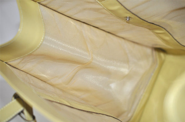 Authentic GUCCI Vintage Shoulder Tote Bag Mesh Leather Yellow 5273I