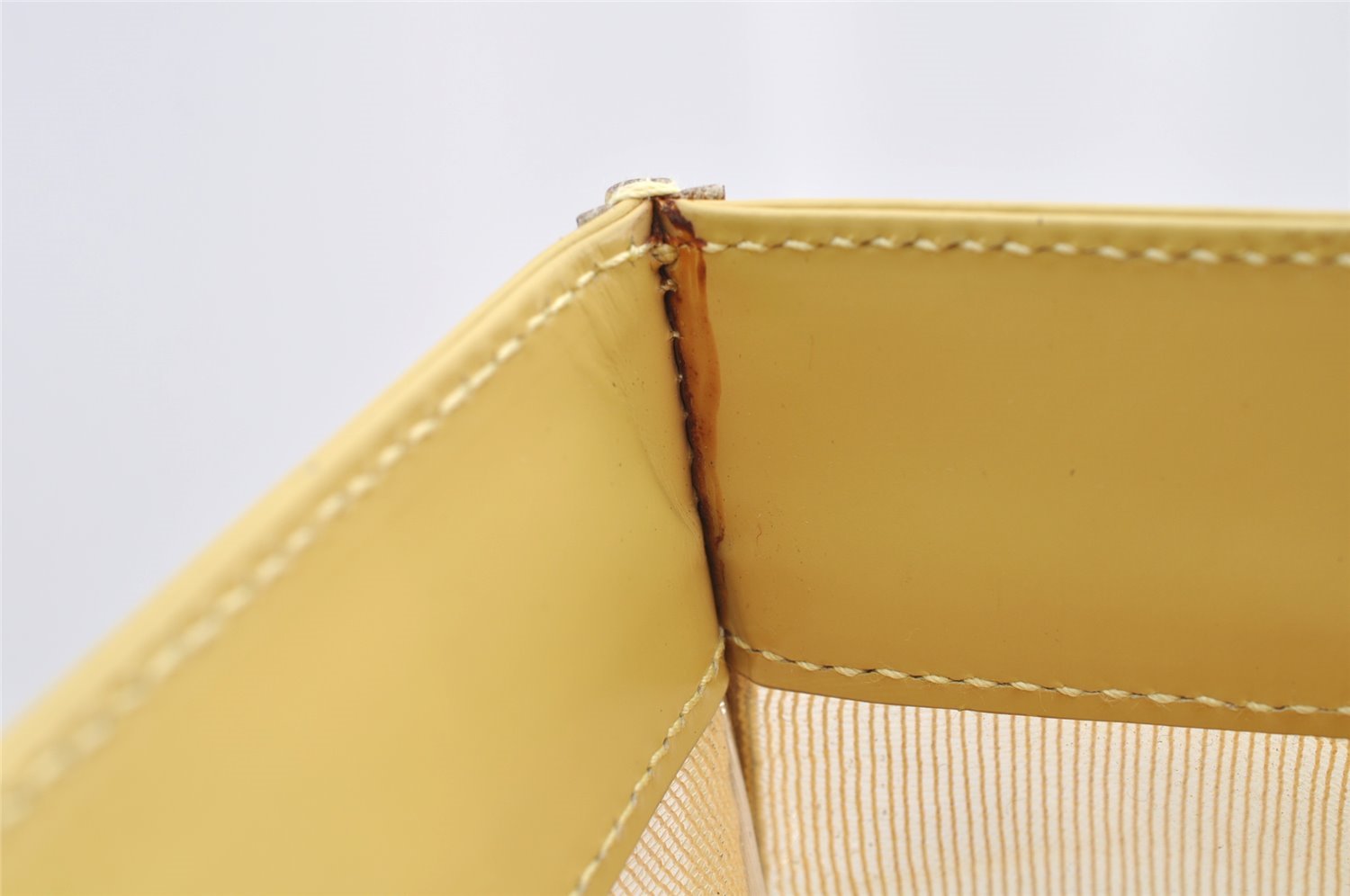 Authentic GUCCI Vintage Shoulder Tote Bag Mesh Leather Yellow 5273I