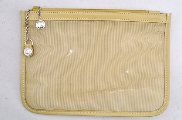 Authentic GUCCI Vintage Shoulder Tote Bag Mesh Leather Yellow 5273I