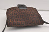 Authentic FENDI Zucchino Mamma Baguette Shoulder Bag Canvas Leather Brown 5273K