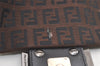 Authentic FENDI Zucchino Mamma Baguette Shoulder Bag Canvas Leather Brown 5273K