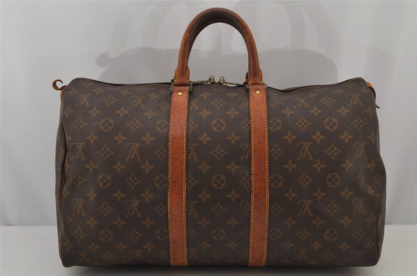 Authentic Louis Vuitton Monogram Keepall 45 Travel Boston Bag M41428 LV 5274J