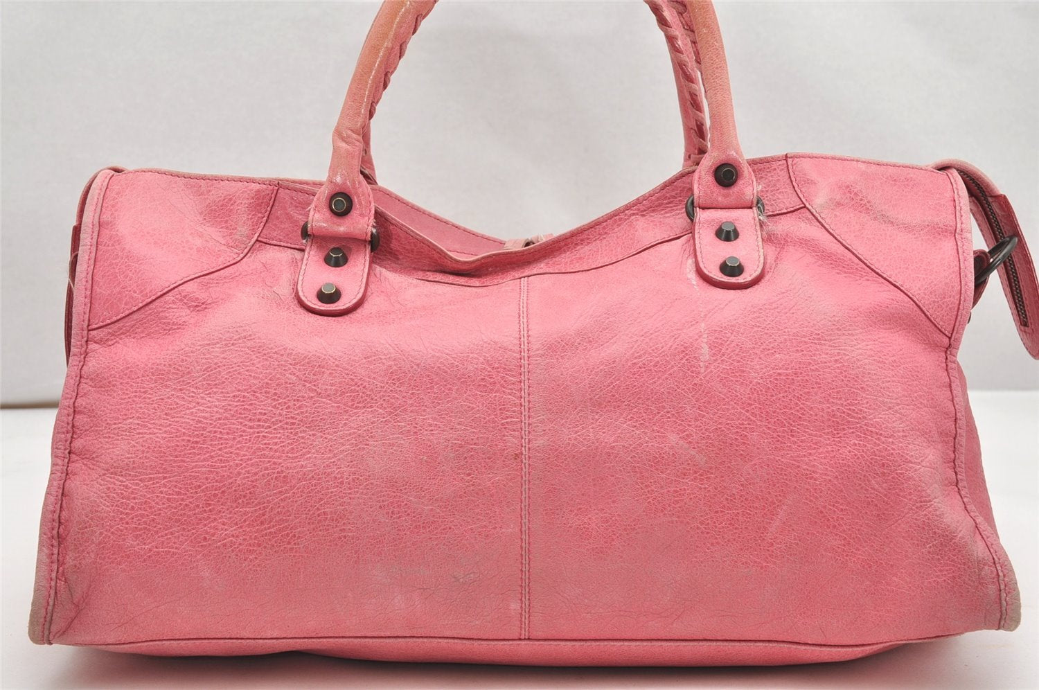 Auth BALENCIAGA Classic The Part Time 2Way Hand Bag Leather 168028 Pink 5274K