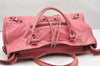 Auth BALENCIAGA Classic The Part Time 2Way Hand Bag Leather 168028 Pink 5274K