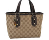 Authentic GUCCI Vintage Hand Tote Bag Purse GG Canvas Leather 139261 Beige 5275I