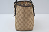 Authentic GUCCI Vintage Hand Tote Bag Purse GG Canvas Leather 139261 Beige 5275I