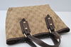 Authentic GUCCI Vintage Hand Tote Bag Purse GG Canvas Leather 139261 Beige 5275I