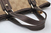 Authentic GUCCI Vintage Hand Tote Bag Purse GG Canvas Leather 139261 Beige 5275I